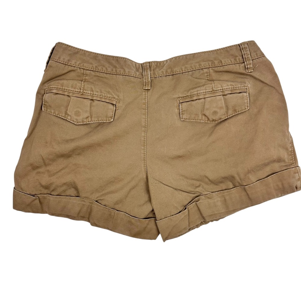 Old Navy Y2K Khaki Shorts Cuffed Low-Rise Chino 100% Cotton Sz 12 Summer 2008 - Picture 2 of 5